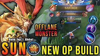 AUTO SAVAGE!! New OP Build for Sun Offlane Monster!! - Build Top 1 Global Sun ~ MLBB