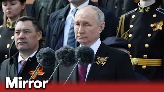 Vladimir Putin speaks at Victory Day parade