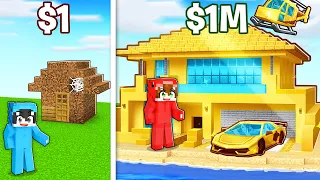 Casa de 1$ vs Casa de 1.000.000$ en Minecraft!