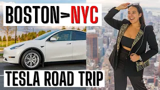 Road Trip in Our Tesla Model Y From Boston to NYC - 400+ Miles Roundtrip in our 2021 Tesla Model Y