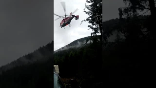 Vancouver island heli logging Kamov coming in for a landing