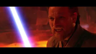 Star Wars Revenge Of The Sith: Anakin Vs Obi wan (but it is google translated)