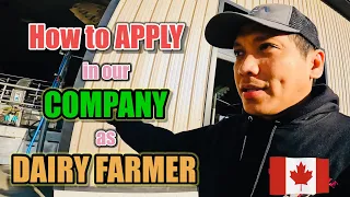 HOW TO APPLY IN OUR COMPANY as DAIRY FARMER #pinoycanada #filipinocanada #buhaycanada #canadalife