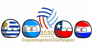 FIFA WORLD CUP - Uruguay Argentina Chile Paraguay 2030 in Countryballs - Simulation