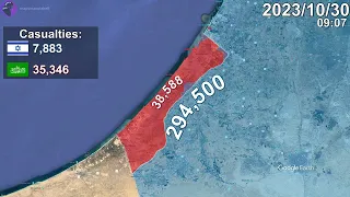 Israel-Hamas War: Every Day to November 1st Mapped using Google Earth