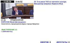 Комиссия Думы города Иркутска седьмого созыва по жилищно-коммунальному хозяйству и благоустройству.