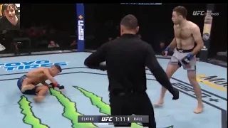 Ryan Hall Nearly knocks out Darren Elkins with a spinning back kick