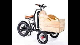 Family cargo bike front tricycle riding video