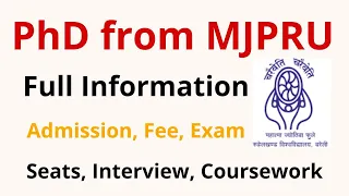 PhD admission 2023 in MJPRU Bareilly | PhD course details Rohilkhand University | PhD | Psycho Gyan