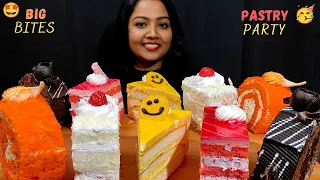 Eating 🤤 Whiteforest, Strawberry & Pineapple Pastry, Chocolate & Orange Pastry | Pastry Eating ASMR