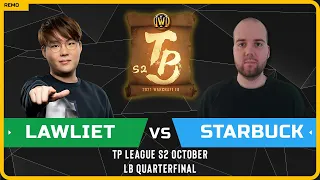 WC3 - [NE] LawLiet vs Starbuck [HU] - LB Quarterfinal - TP League S2 Monthly 2