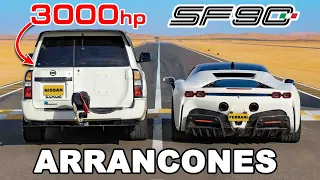 SUV de 3,000hp vs Ferrari SF90: ARRANCONES
