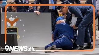 Biden falls down during Air Force Academy graduation ceremony