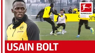 Usain Bolt´s Training Day at Borussia Dortmund - Skills, Sprints and Nutmegs