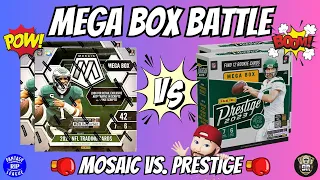 RIPPING $250 WORTH OF MEGA BOXES 🤑 2023 MOSAIC vs. 2023 PRESTIGE 🏈 WHICH PRODUCT IS BETTER? 💰