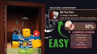 DOORS get "Not Five Stars" Badge 50% Modifiers EASY - Full Walkthrough