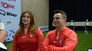 Interview YILMAZ/KELES Gold Medal 10m Air Pistol Mixed Team - ISSF WORLD CUP 2024