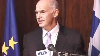 George Papandreou Prime Minister of Greece Speaking at the Consulate General of  Greece In New York