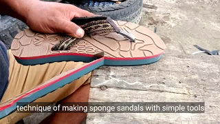 technique of making sponge sandals with simple tools