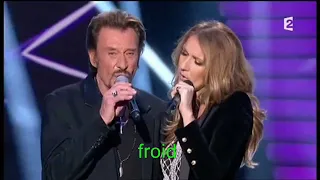 Johnny Hallyday & Céline Dion - L'amour peut prendre froid   (+ Paroles) (yanjerdu26)