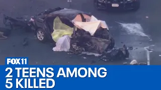 2 teens among 5 killed in Long Beach crash