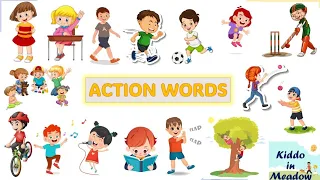 Let's Learn the action words | Jump, Sit, Run, Play etc 50 Action words along with sentence for kids