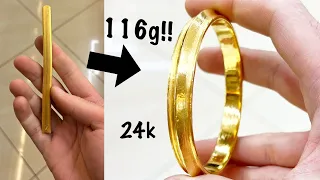 HUGE 116g 24K Gold Bangle Sikh Kada | Jewelry Making | How it’s Made | Punjabi Kara | 4K Video