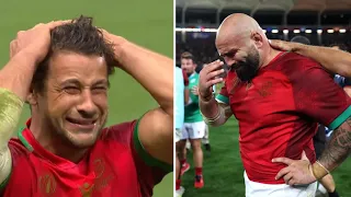 Portugal players break down in tears after winning first ever Rugby World Cup game