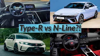 2024 Honda Civic Type-R vs 2024 Hyundai Elantra N-Line Compared | Sedans Clash!