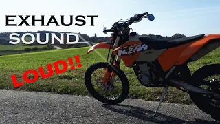 KTM 450 EXC Exhaust Sound [Shooting Flames]