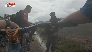 Bikers run into King Charles walking alone in Scotland