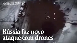 Rússia faz novos ataques com drones na Ucrânia | CENAS DA GUERRA