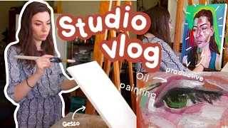 Studio Vlog - Canvas Preparation, Commissions, Finishing Oil Paintings
