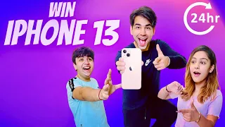 WIN IPHONE 13 IN 24 HOURS WITH MY BROTHER & SISTER | Rimorav Vlogs