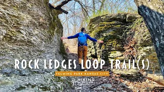 Hiking Rock Ledges Trail in Fleming Park outside Kansas City Missouri
