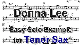 Donna Lee - Easy Solo Example for Tenor Sax