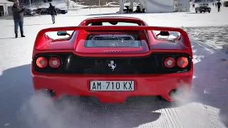 This Ferrari F50 with STRAIGHT PIPE is PORN for the Ears! - Start Up, Revs & Snow Drifts!