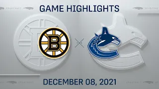 NHL Highlights | Bruins vs. Canucks - Dec. 8, 2021