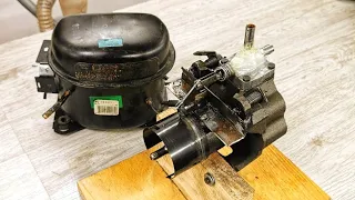 I Turn Refrigerator Compressor To Working Steam Engine (Step By Step)