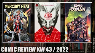 Comic Review KW 43 / 2022: Mercury Heat 1, Der Joker - Die Geheimnisvolle Rätselbox, König Conan