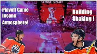 Edmonton Oilers Calgary Flames 2022 Playoff Game Rogers Place Game Atmosphere Loud!