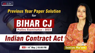 Contract Act - PYP | Previous Year Paper Solution for Bihar PCS 'J' Prelims | Civil Judge Prelims 23