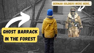 Spooky German WW2 ghost barrack in the forest. German soldiers were here.