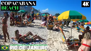 🇧🇷 | Weekend Walk on Copacabana Beach 🏖️| Rio de Janeiro, Brazil | ⁴ᴷ⁶⁰