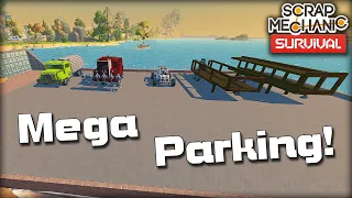 Finishing the Mega Parking Lot and Working on the Base Wall! (Scrap Mechanic Survival Ep.35)