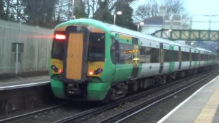 Southern Electrostar 377-110 departing London Road (Brighton) Station 26/11/2016