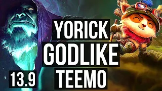 YORICK vs TEEMO (TOP) | 7/2/10, Godlike | KR Master | 13.9