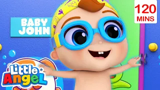 Learn To Swim With Baby John 🏊🏻‍♂️ Little Angel Nursery Rhymes and Kids Songs | After School Club