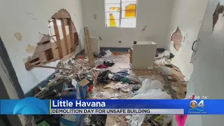 Demolition Begins On Unsafe Building In Little Havana