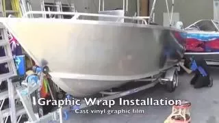 Boat Wrap - Printing - Laminating - Graphics install - HP 360 Latex Printer